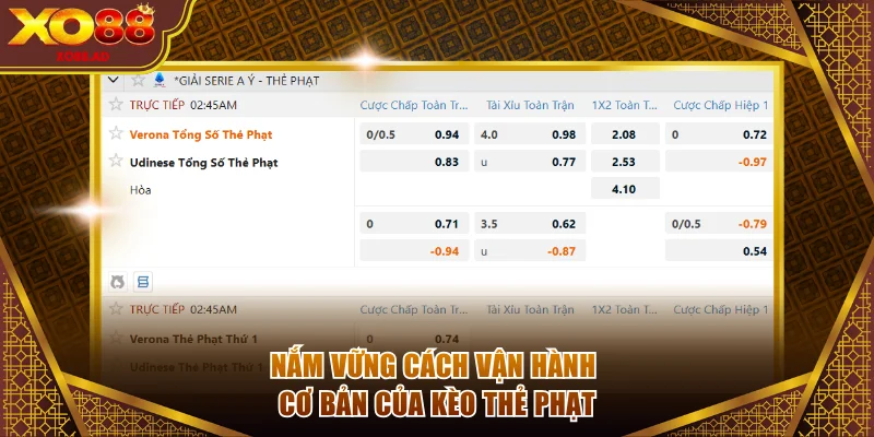 Nắm vững cách vận hành cơ bản của kèo thẻ phạt